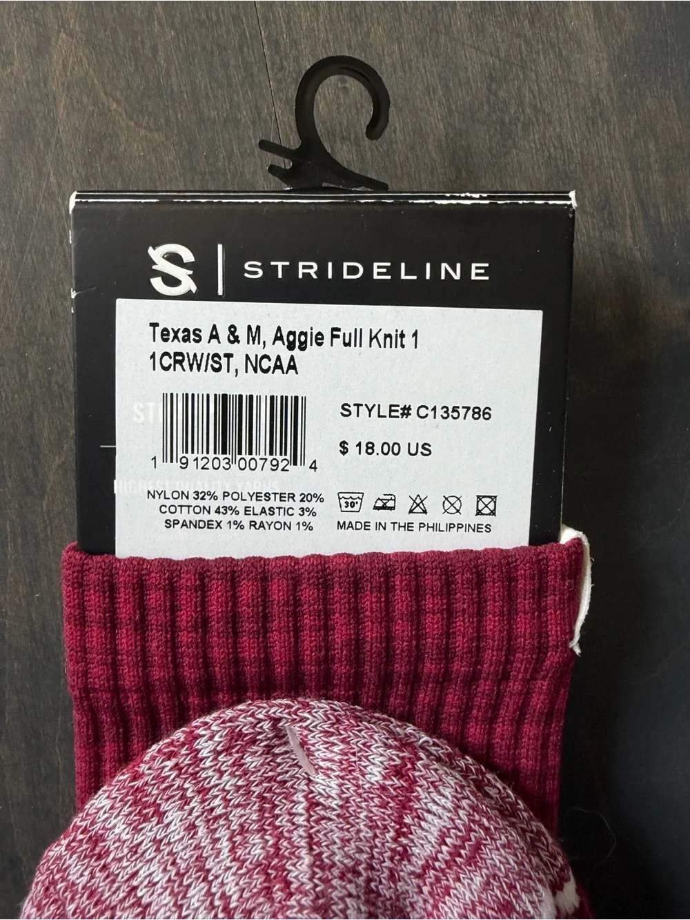 NWT Texas A&M Maroon Crew Socks